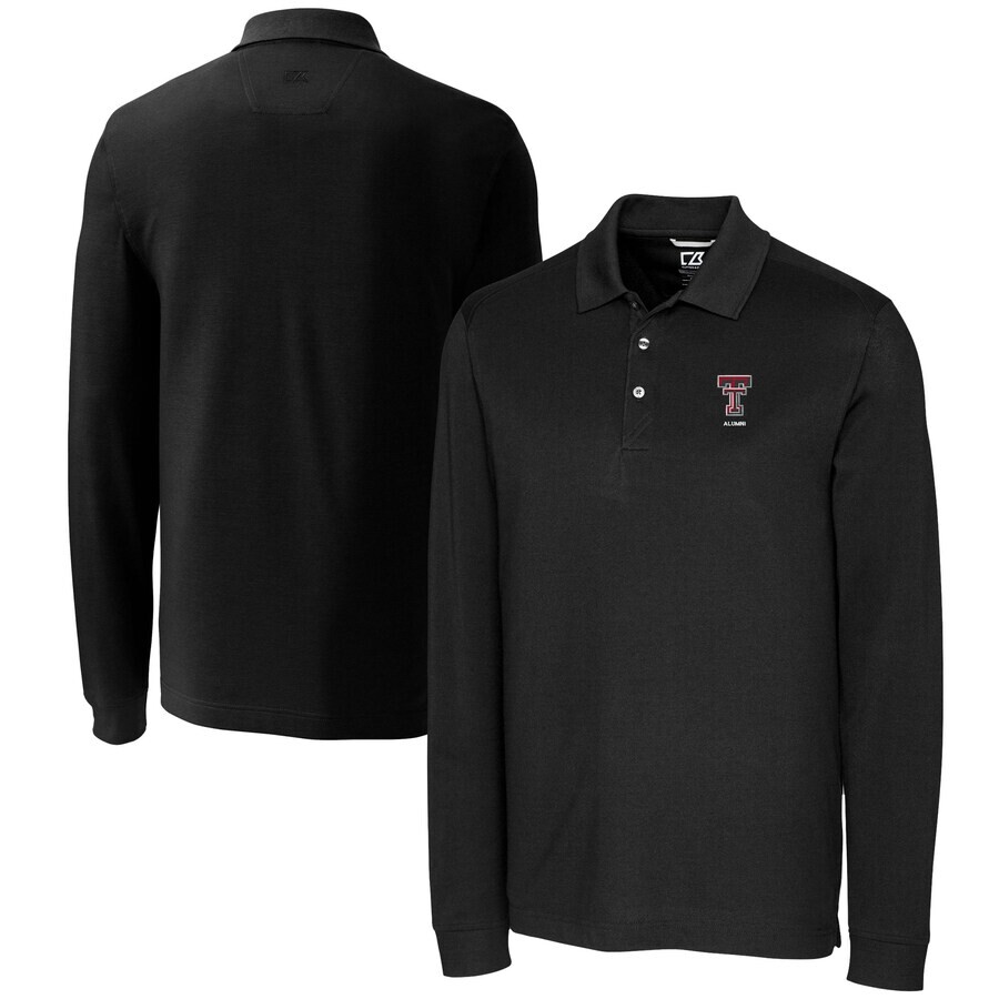 

Поло с длинным рукавом Cutter & Buck Texas Tech Red Raiders, черный