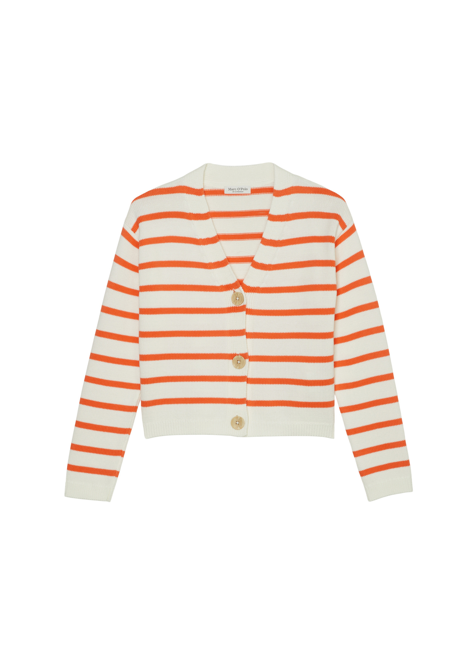 Пуловер Marc O'Polo TEENS GIRLS Strickjacke, цвет FRUITY ORANGE STRIPE