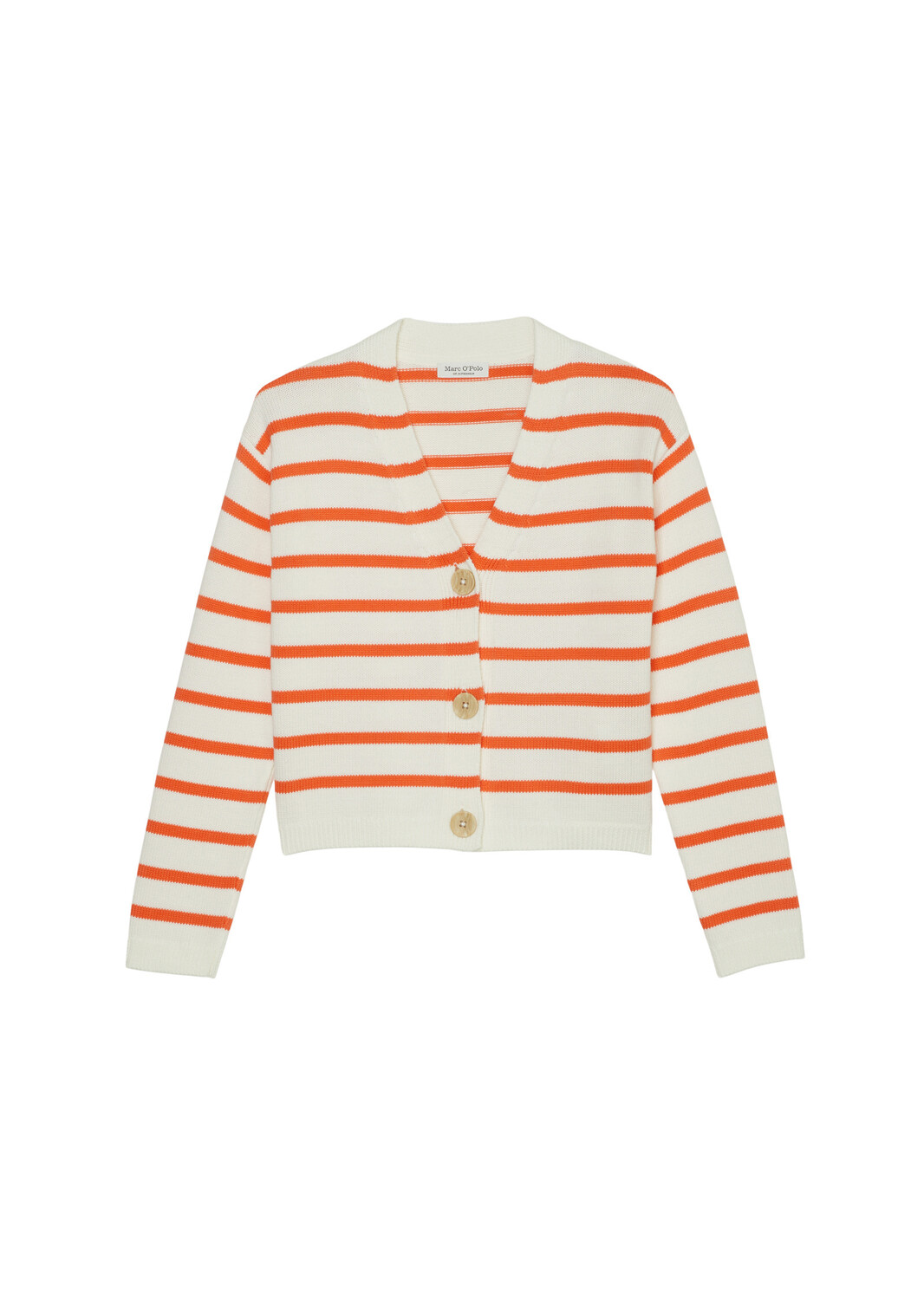

Пуловер Marc O'Polo TEENS GIRLS Strickjacke, цвет FRUITY ORANGE STRIPE