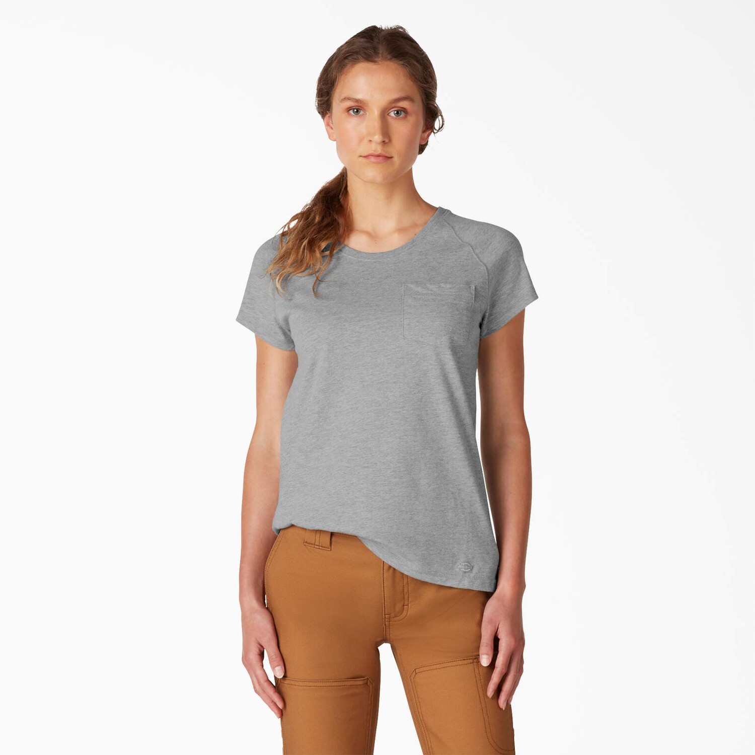 

Женская охлаждающая футболка Dickies с короткими рукавами, цвет Heather Gray (Hg)