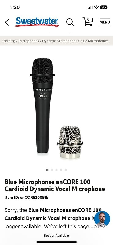 

Динамический микрофон Blue enCore 100 Studio Grade Dynamic Microphone