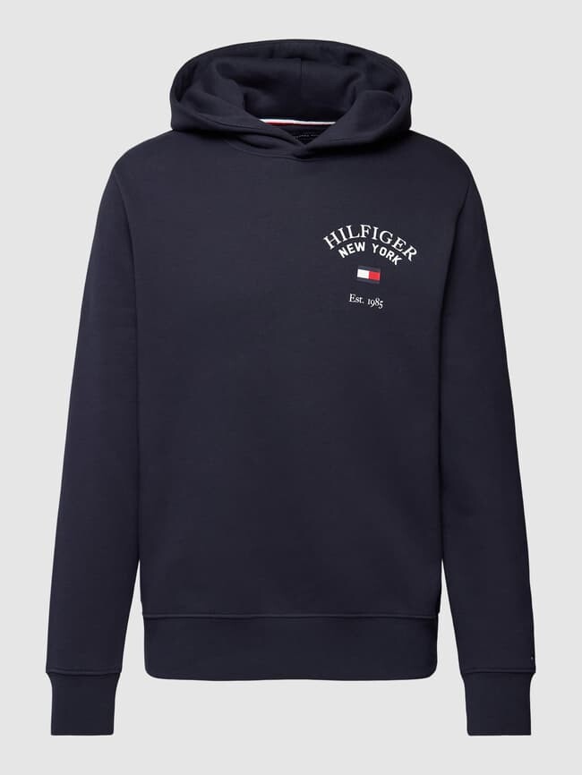 Толстовка с капюшоном Tommy Hilfiger, темно-синий толстовка с капюшоном tommy hilfiger curve темно синий