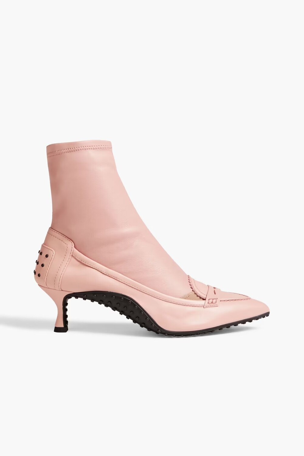 

Ботильоны из эластичной кожи с отделкой в ​​рубчик Alessandro Dell'Acqua X Tod'S, цвет Blush
