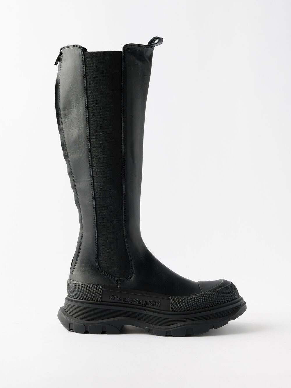 

Кожаные ботинки tread slick до колена Alexander McQueen, черный