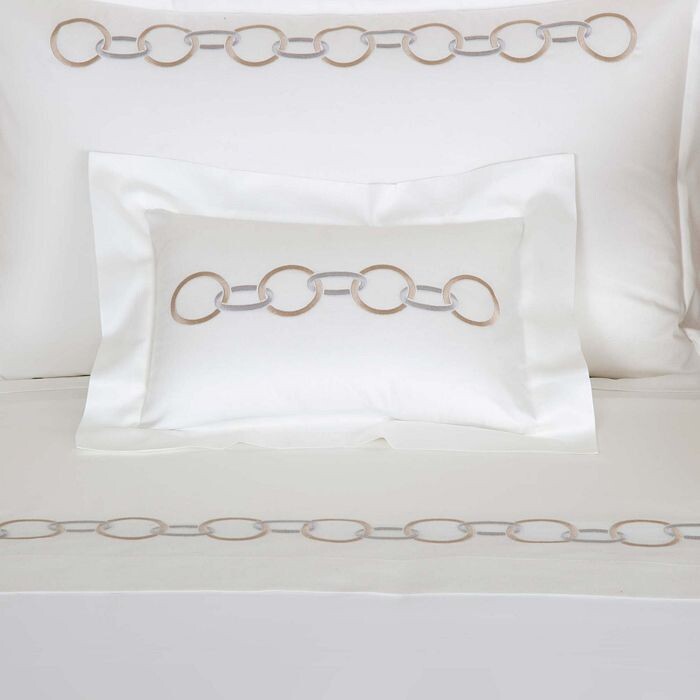 

Подушка Links Embroidery Boudoir Sham Frette, коричневый/бежевый
