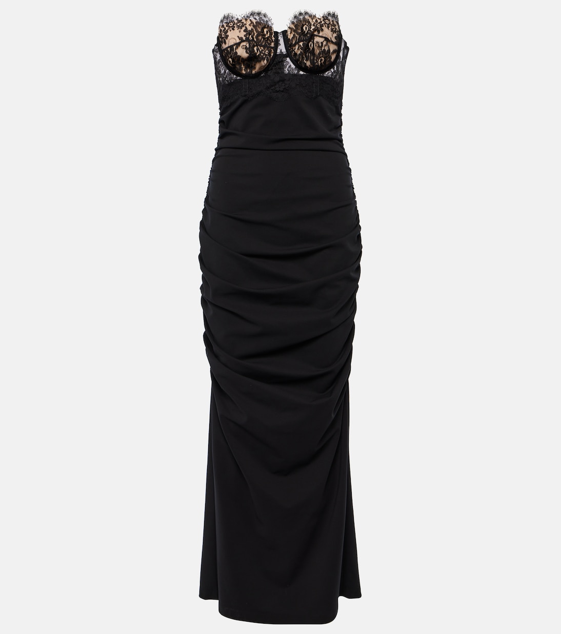 Платье-бюстье с кружевной отделкой Dolce&Gabbana, черный