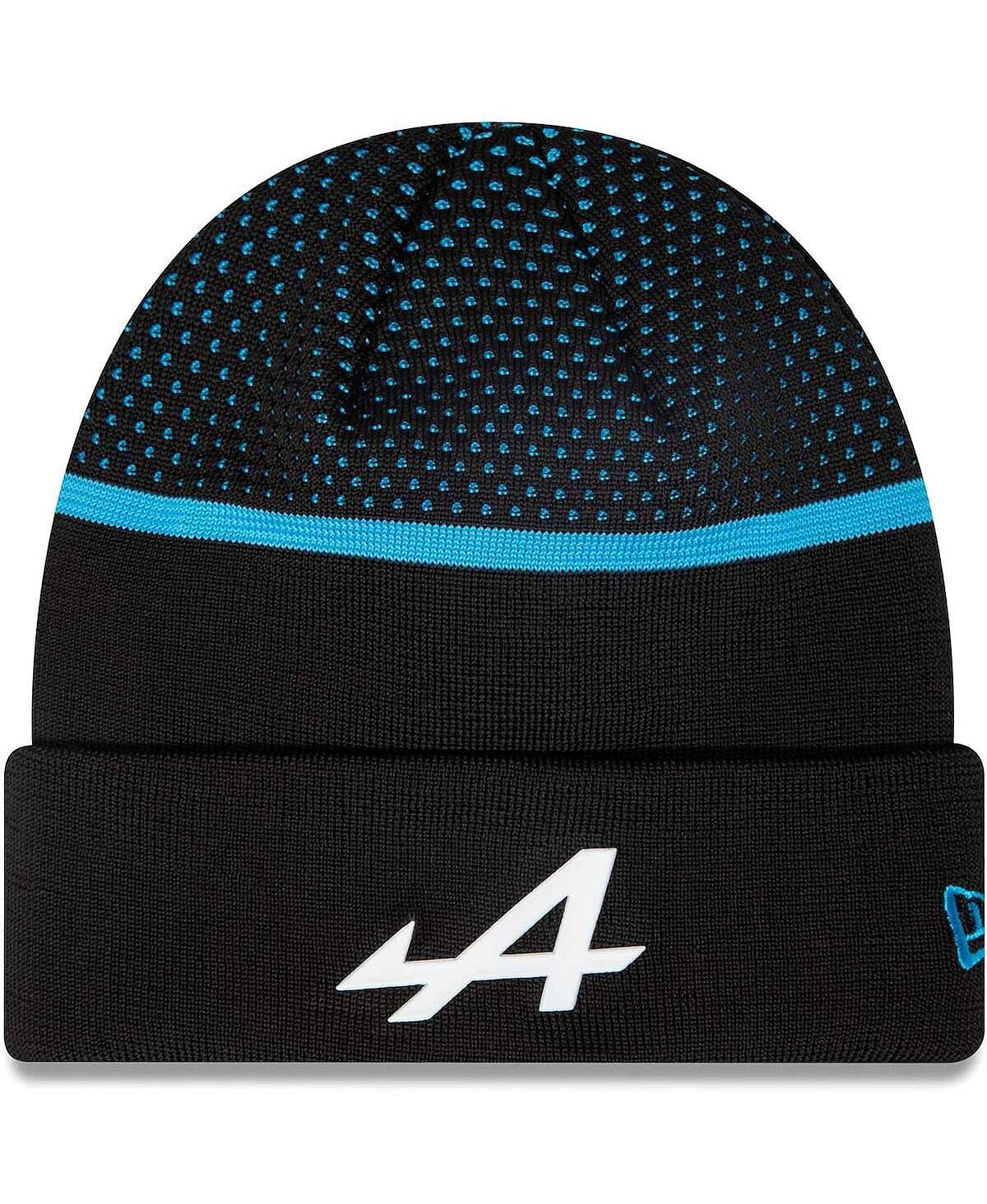 

Мужская черная вязаная шапка Alpine Team с манжетами New Era