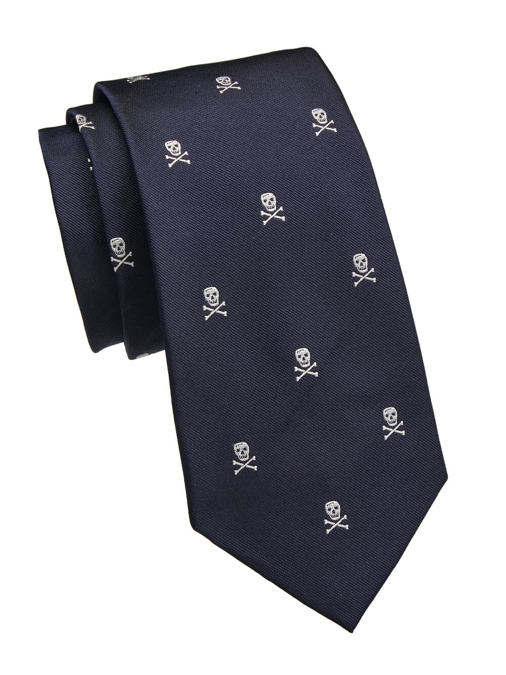 

Шелковый галстук с черепом и скрещенными костями Ralph Lauren Purple Label, нави