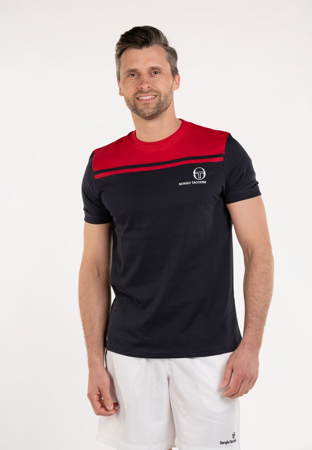 

Футболка с принтом Sergio Tacchini, темно-синий