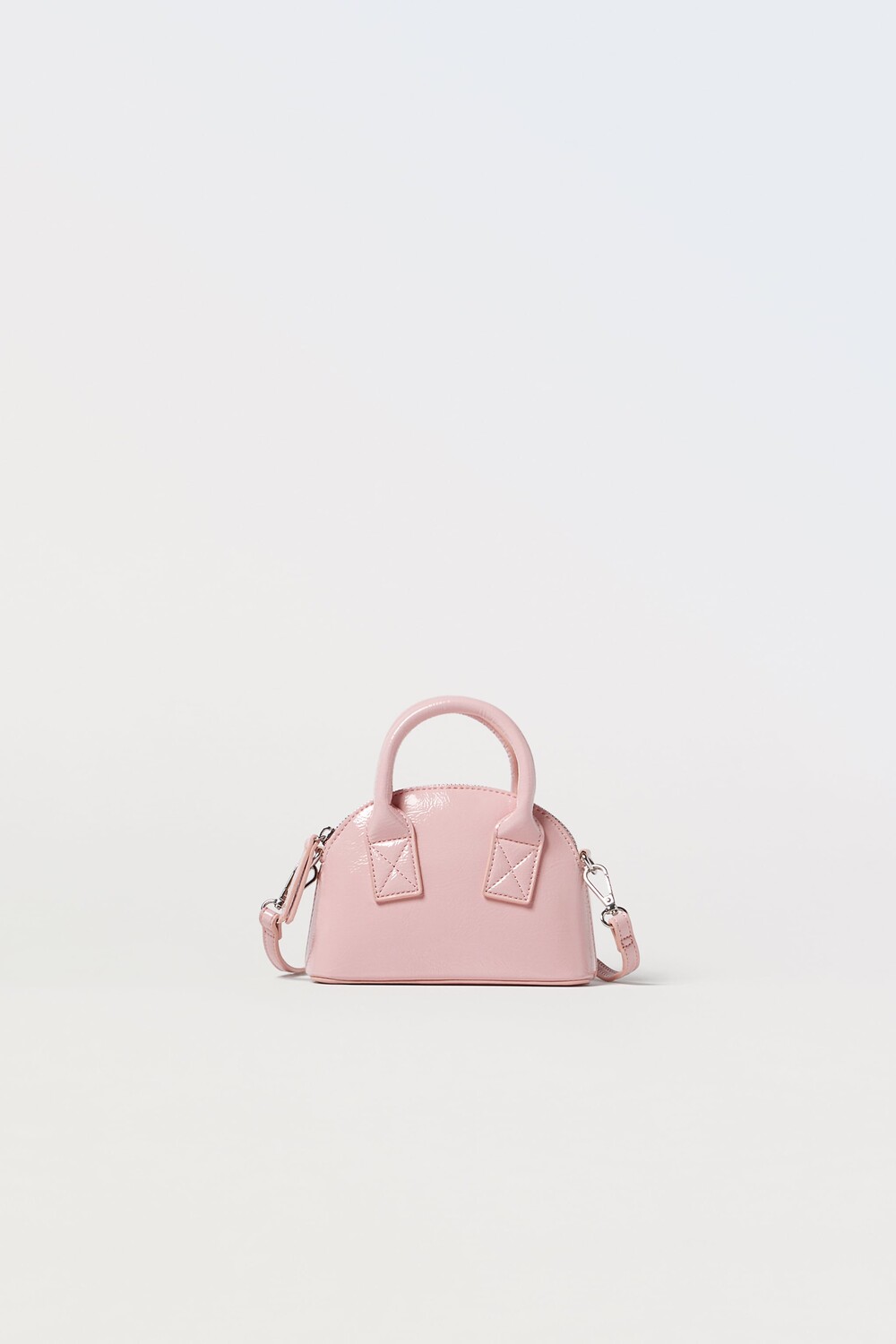 

Мини-сумка с патентной отделкой Zara, розовый