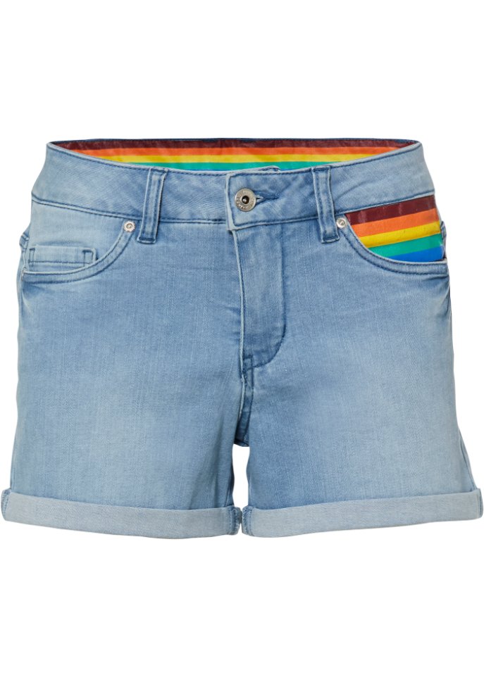 Джинсовые шорты pride с флагом Rainbow, синий рюкзак синий с флагом