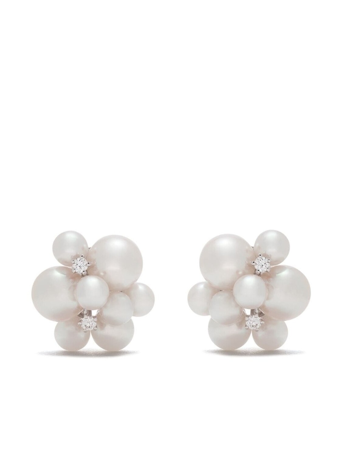 

Серьги из белого золота с жемчугом Акойя TASAKI, серебряный