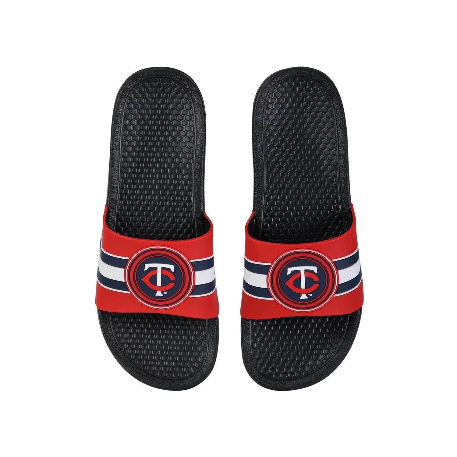 

Сандалии FOCO Minnesota Twins в полоску с приподнятыми шлепанцами
