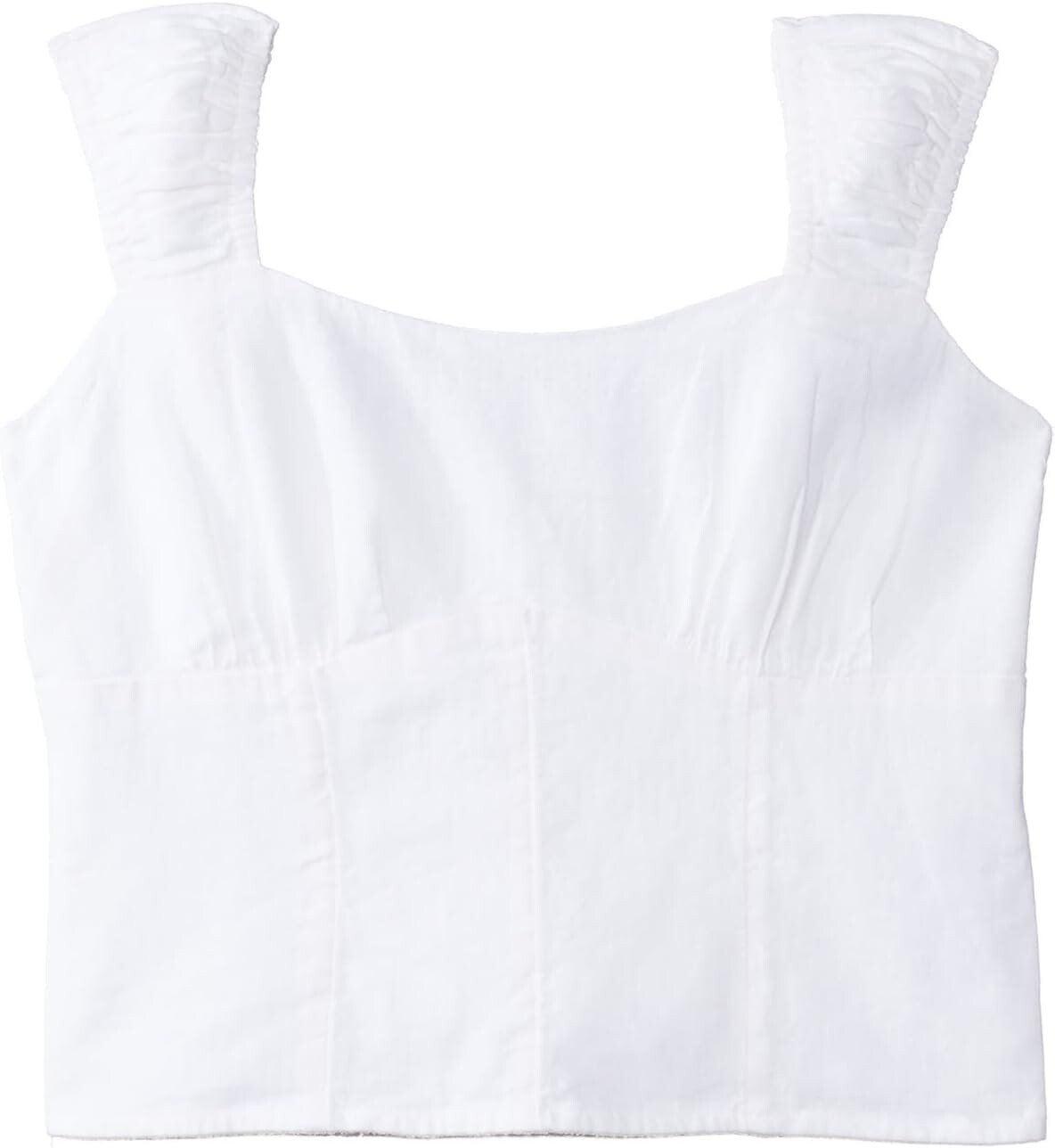 

Корсетный топ с короткими рукавами Scrunch Abercrombie & Fitch, белый
