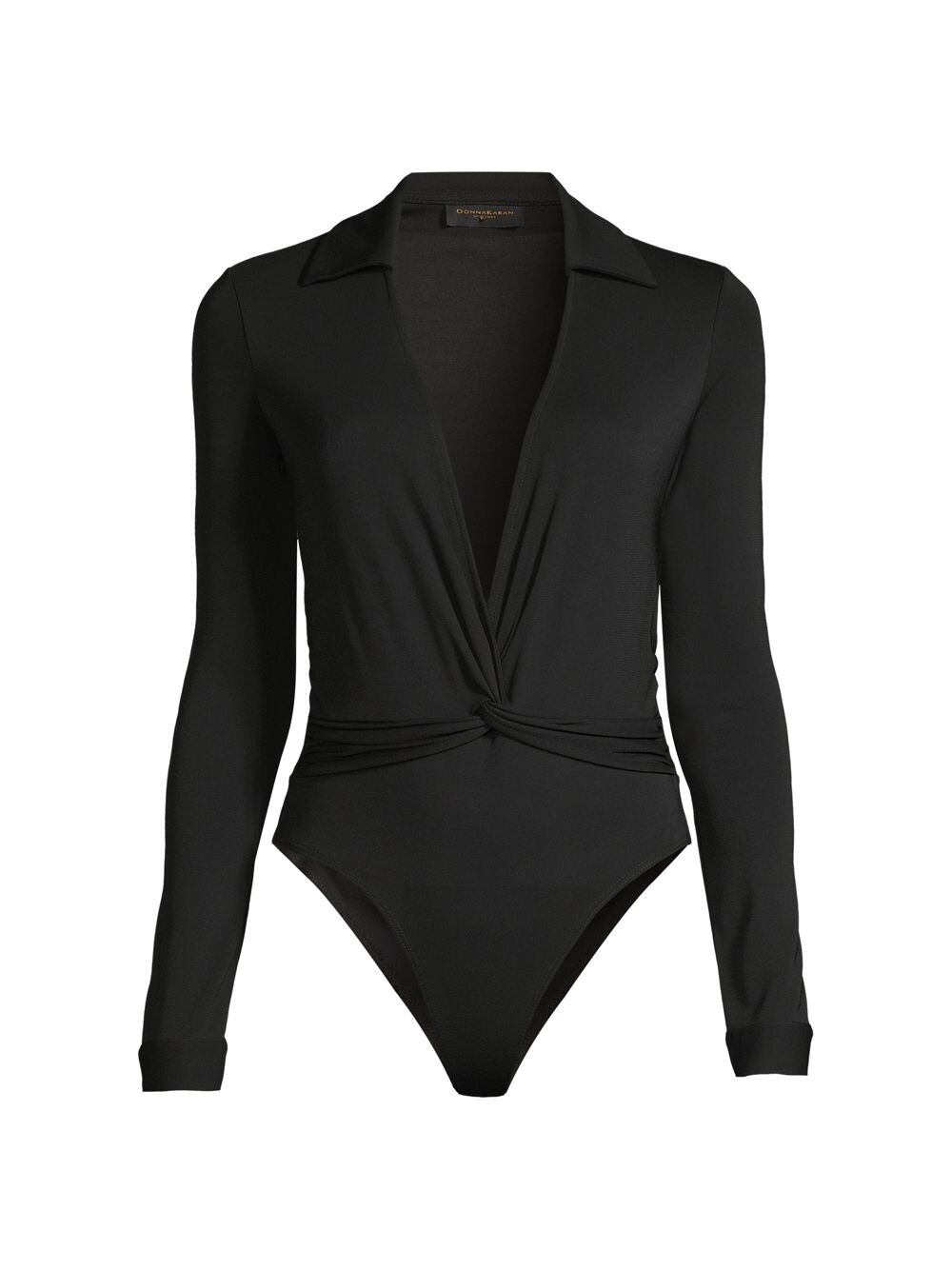 

Боди из крепового джерси с глубоким вырезом Donna Karan New York, черный
