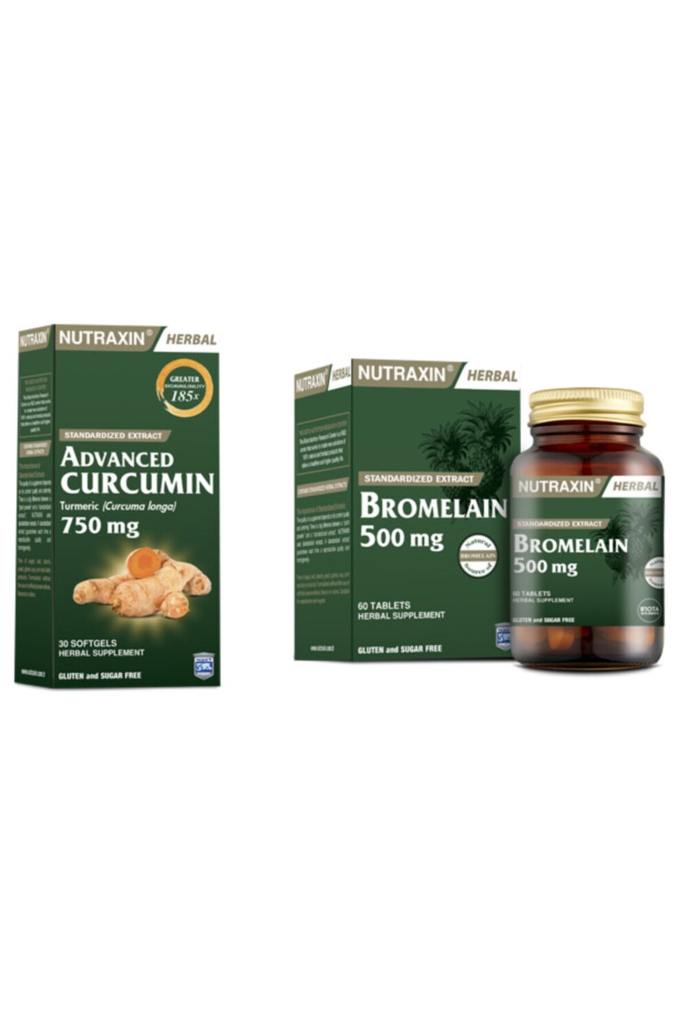 

Nutraxin Бромелайн + усовершенствованный куркумин