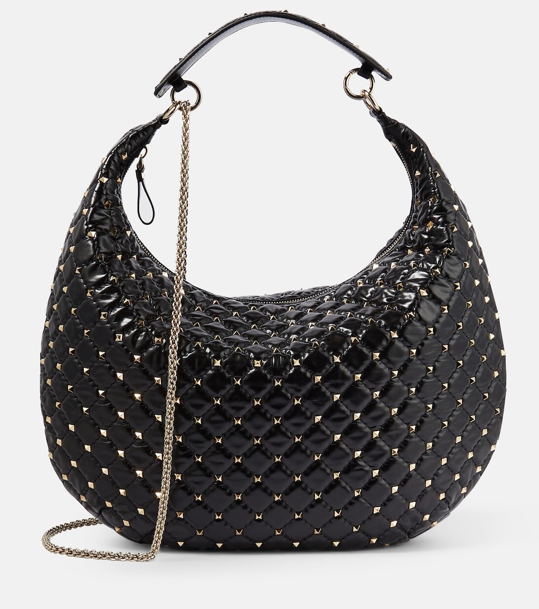 

Кожаная сумка через плечо Rockstud Spike среднего размера Valentino Garavani, черный