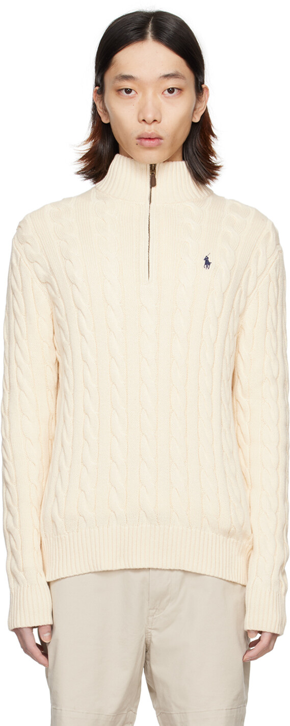 

Бежевый свитер с вышивкой Polo Ralph Lauren