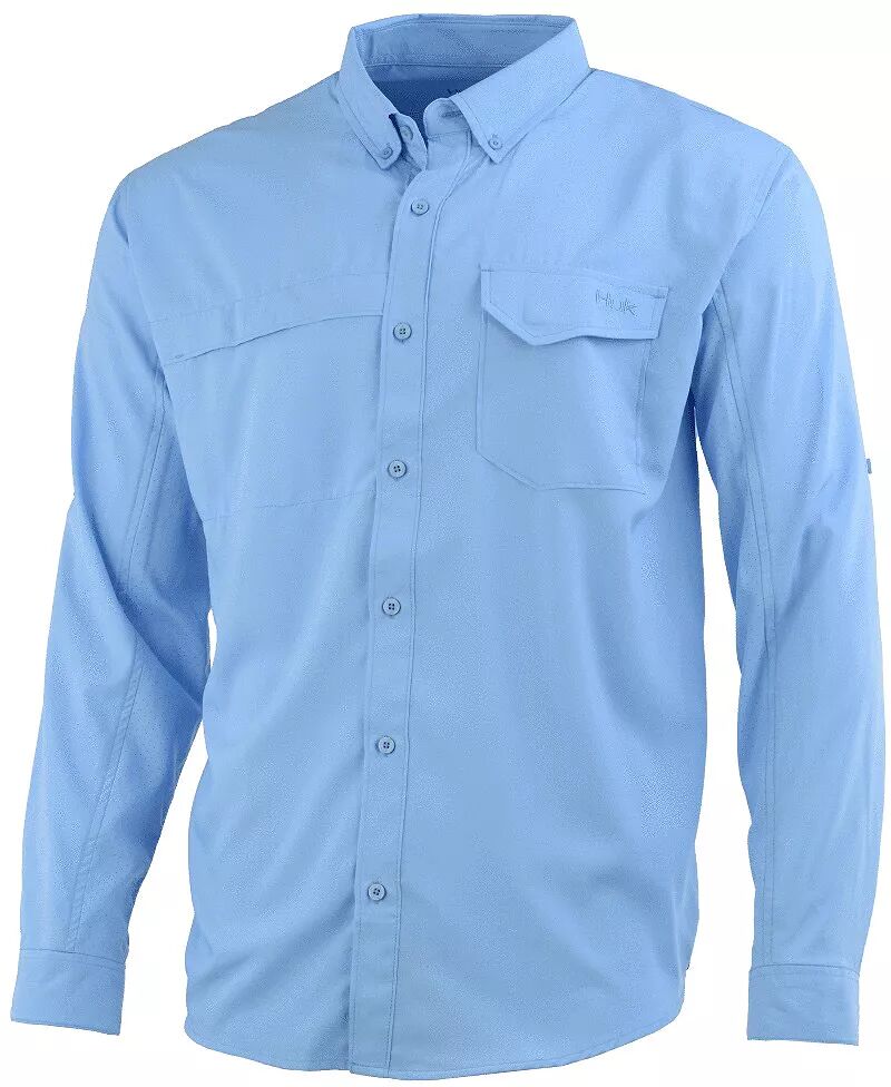 Huk Мужская однотонная тканая рубашка на пуговицах с длинными рукавами Tide Point цена и фото