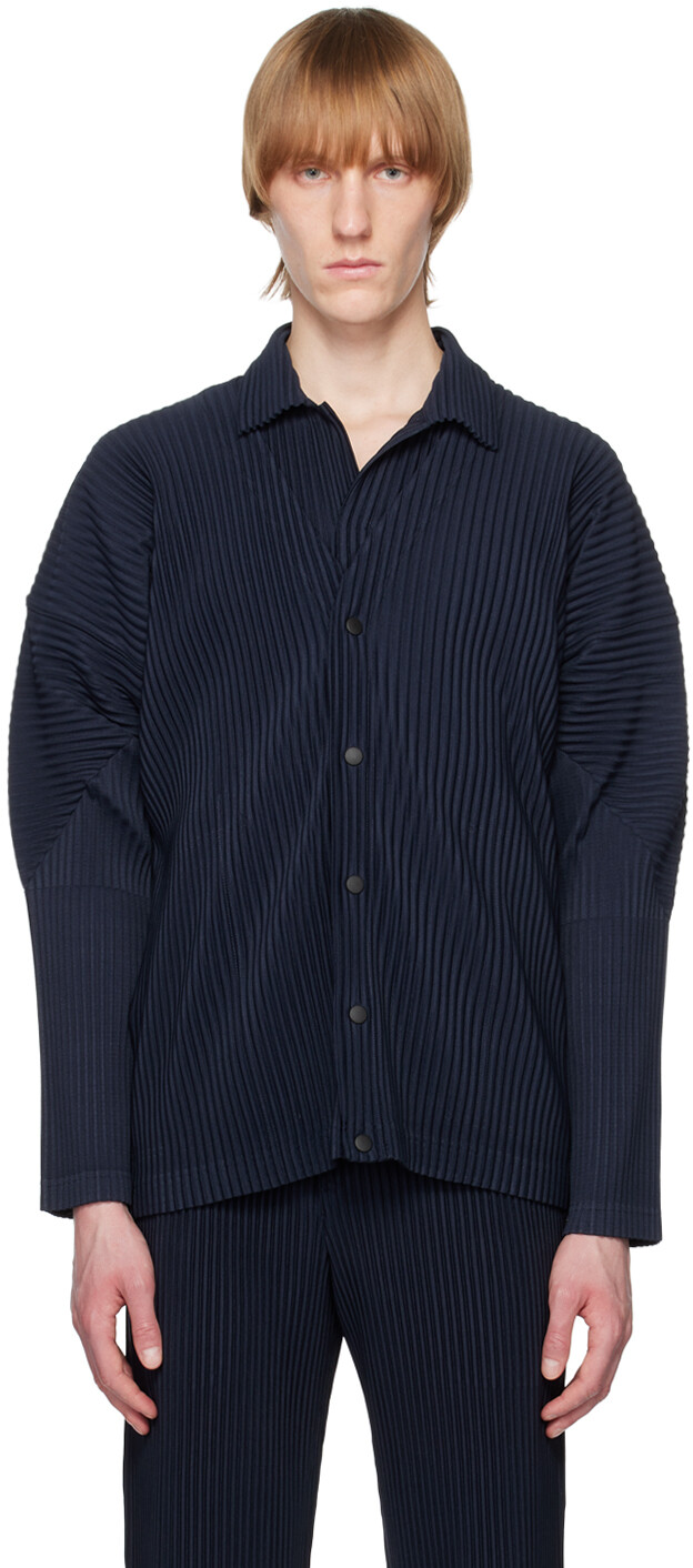 

Темно-синий кардиган Basics HOMME PLISSe ISSEY MIYAKE