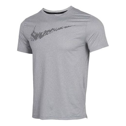 

Футболка dri fit печать тренировочные Топ короткий рукав Nike, серый