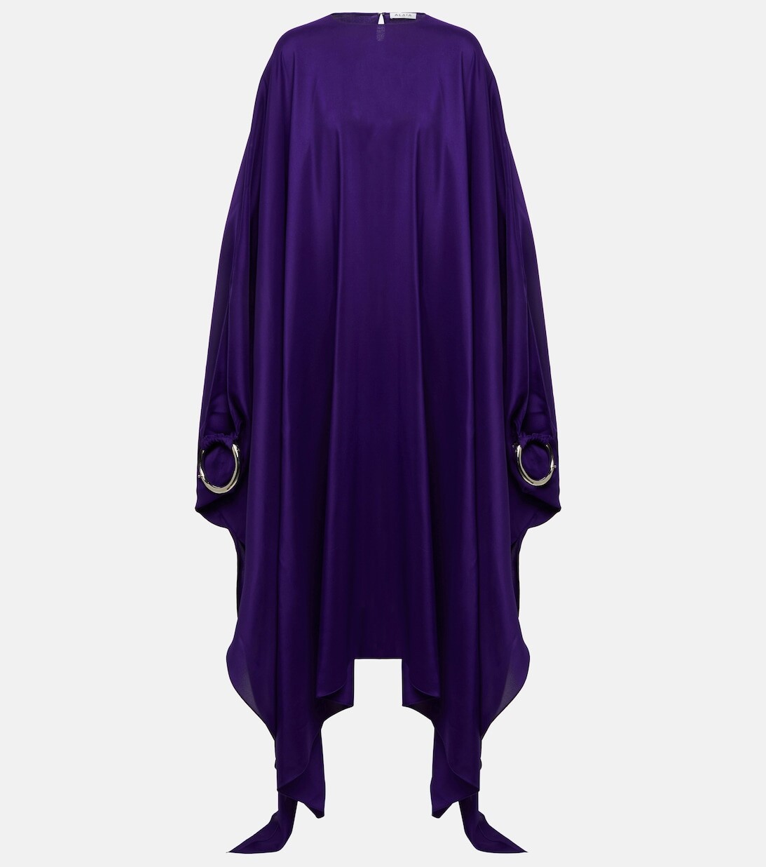 

Платье-кафтан макси из шелкового жоржета ALAÏA, фиолетовый