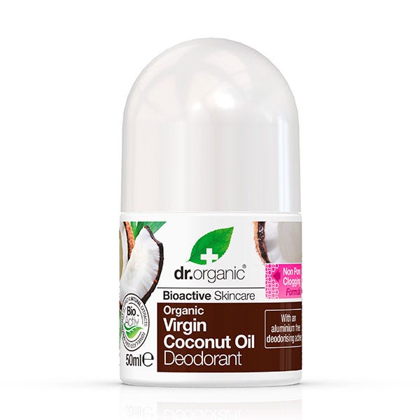цена Органический дезодорант с кокосовым маслом первого отжима 50 мл Dr. Organic