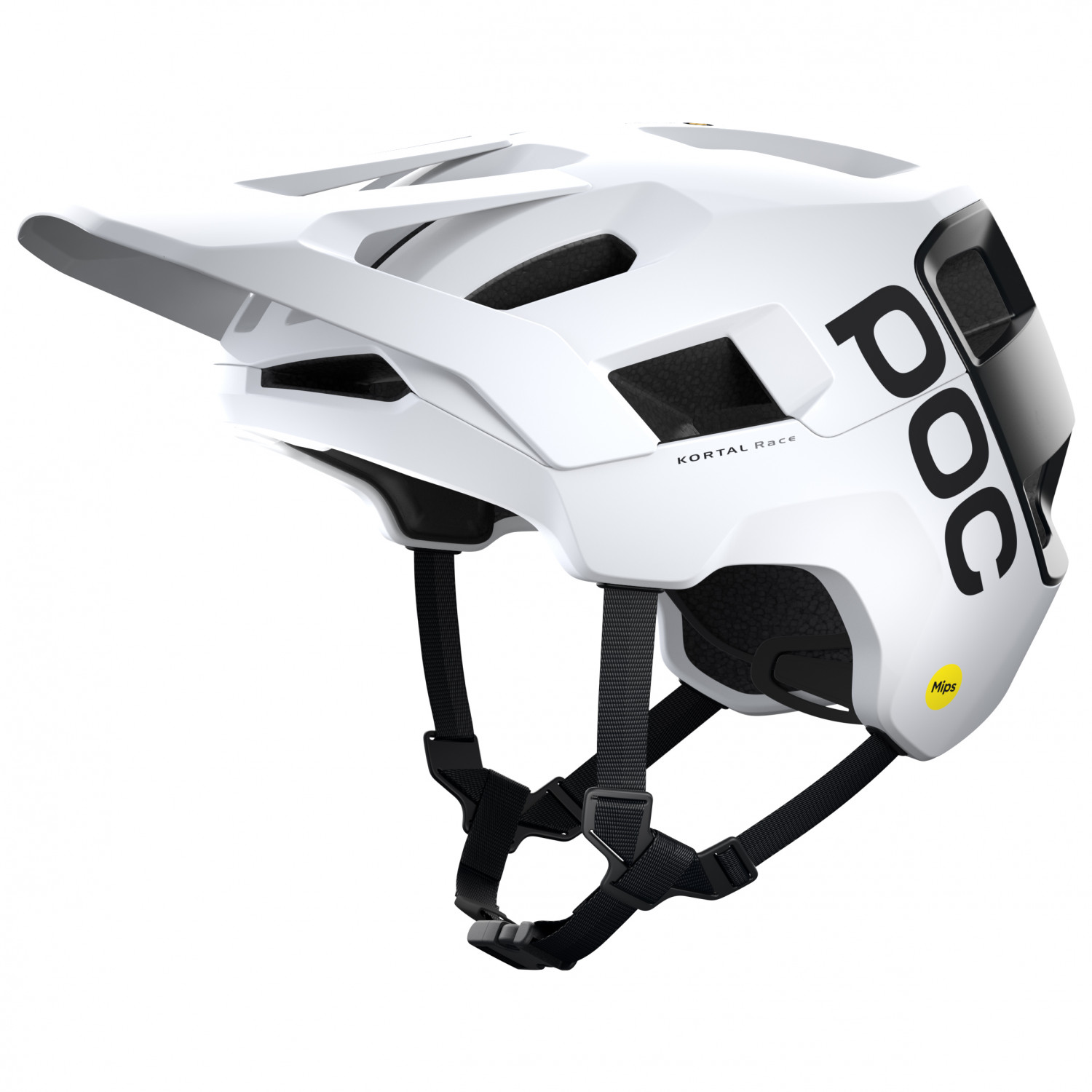 Велосипедный шлем Poc Kortal Race MIPS, цвет Hydrogen White/Uranium Black Matt