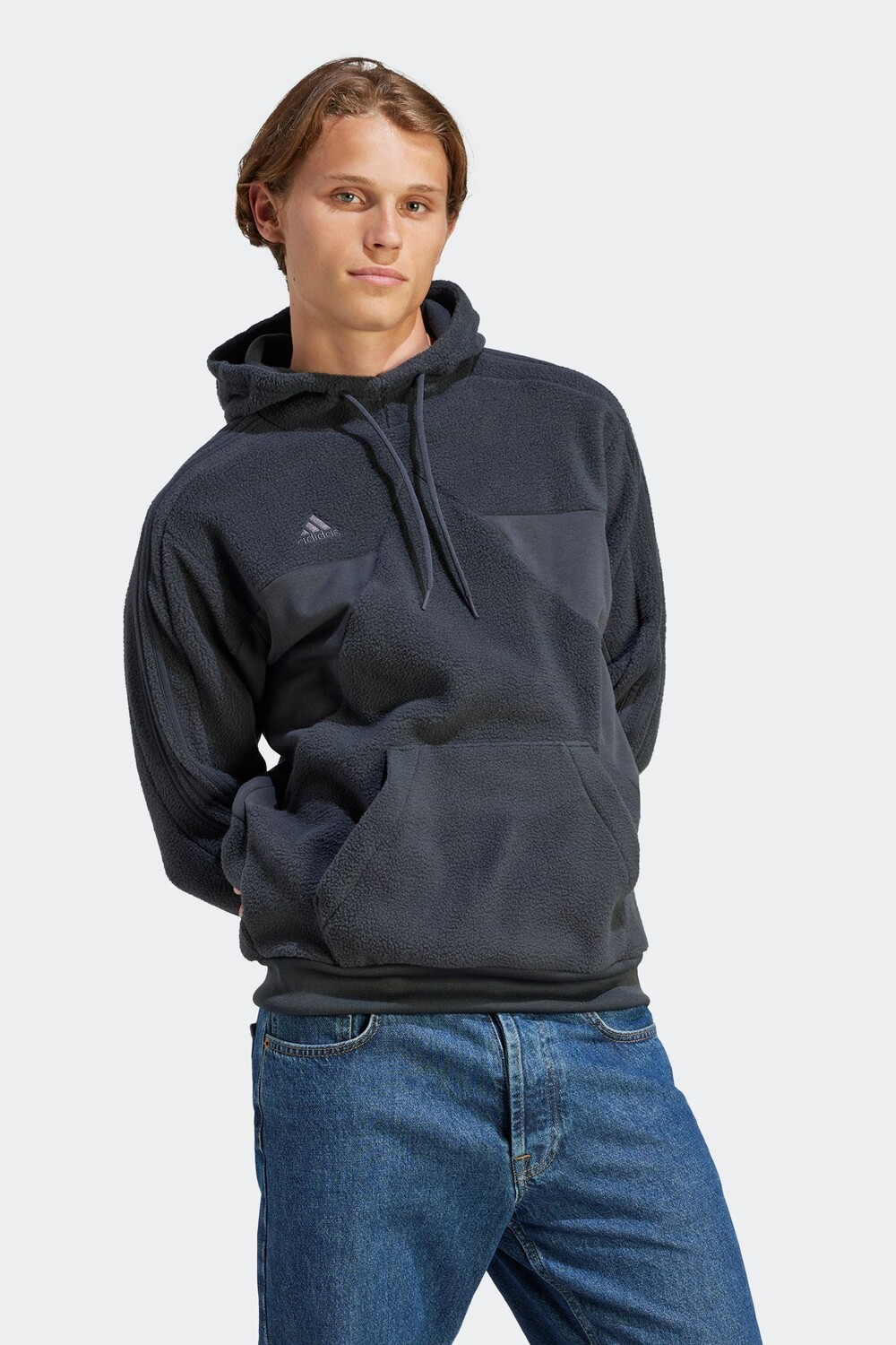 

Флисовая спортивная одежда с капюшоном adidas, серый