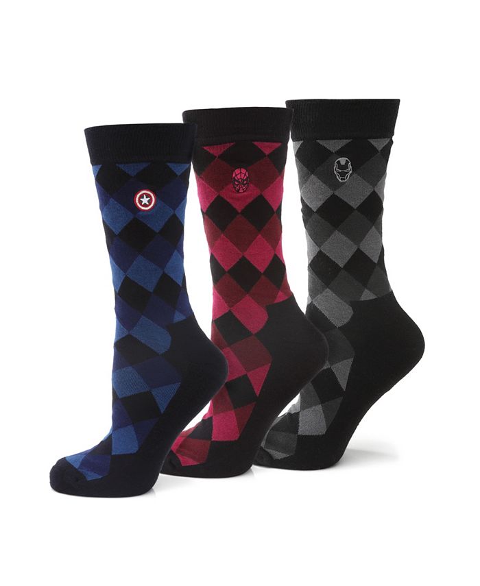 цена Подарочный набор мужских носков Argyle, 3 шт. Marvel, мультиколор