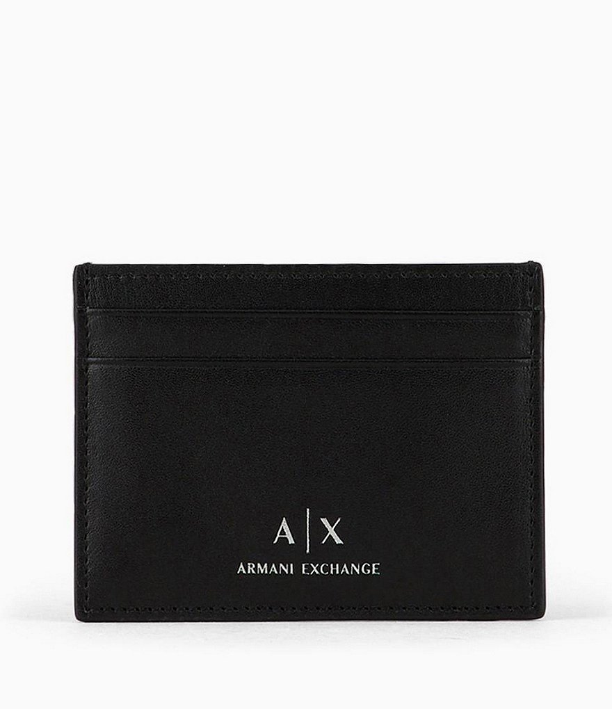 Кожаный футляр для кредитных карт Armani Exchange, черный
