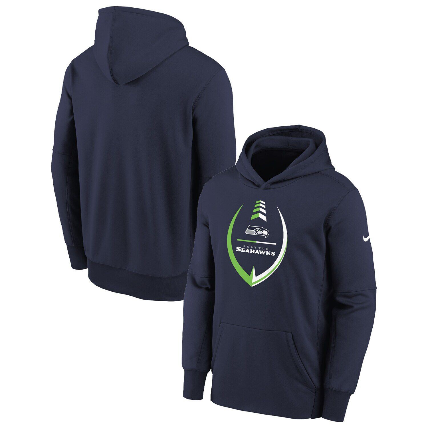 

Молодежный пуловер с капюшоном Nike College Seattle Seahawks Icon Performance Nike