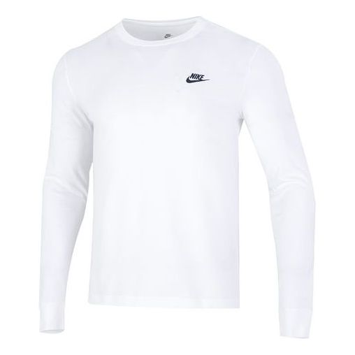 футболка men s nike solid color athleisure casual sports round neck long sleeves black t shirt черный Футболка Men's Nike Minimalistic Alphabet Logo Athleisure Casual Sports Round Neck Long Sleeves White T-Shirt, белый