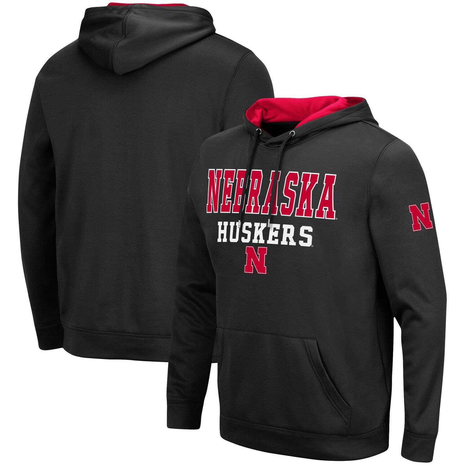 

Мужской черный пуловер с капюшоном Colosseum Nebraska Huskers Sunrise
