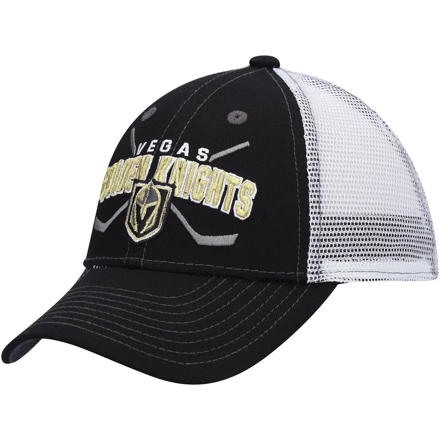 

Молодежная черно-белая кепка Vegas Golden Knights Core Lockup Trucker Snapback Outerstuff