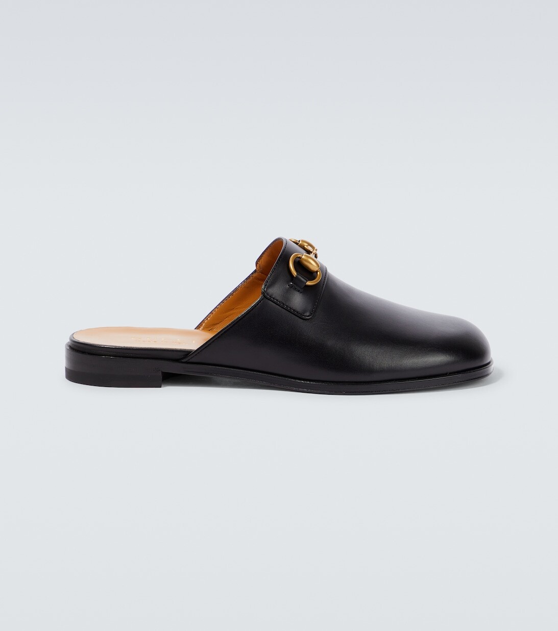 

Тапочки из кожи Horsebit Gucci, черный