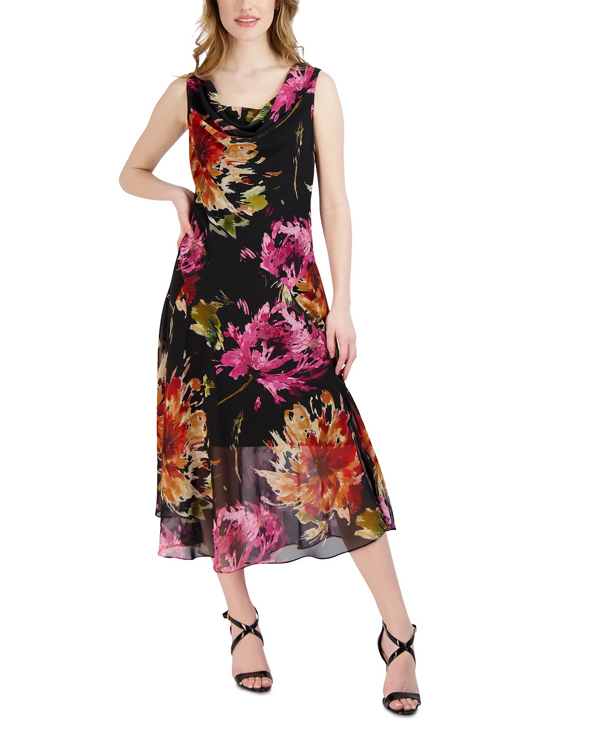 Женское платье-трапеция с цветочным принтом Robbie Bee цена и фото