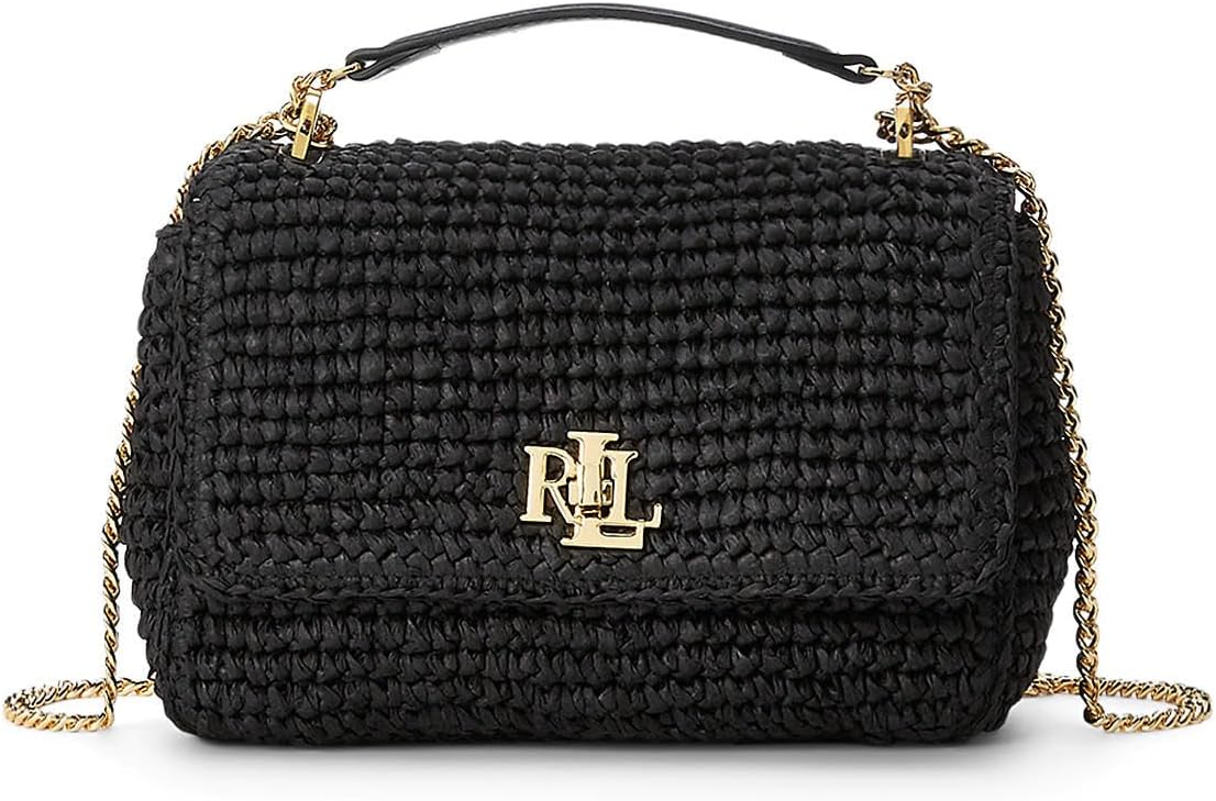 Тканая соломенная сумка Sophee среднего размера LAUREN Ralph Lauren, цвет Black/Black соломенная сумка среднего размера бежевый