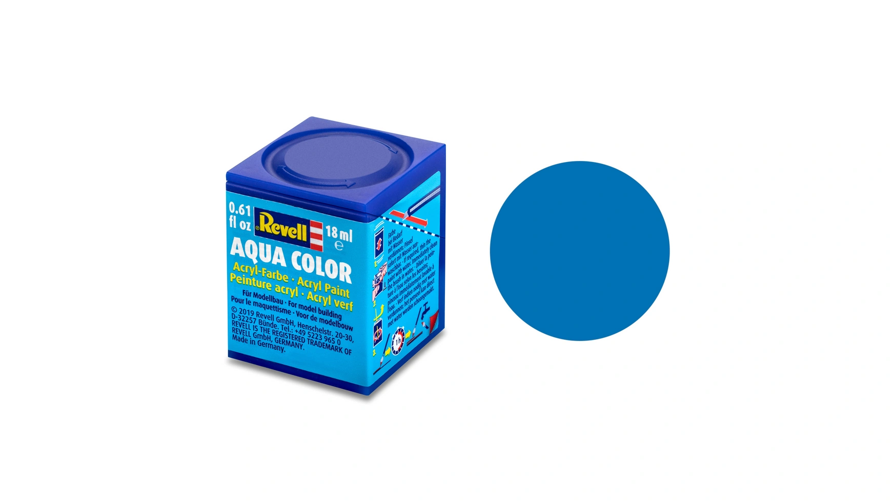 Revell Aqua Color Blue, матовый, 18 мл, RAL 5000 цена и фото