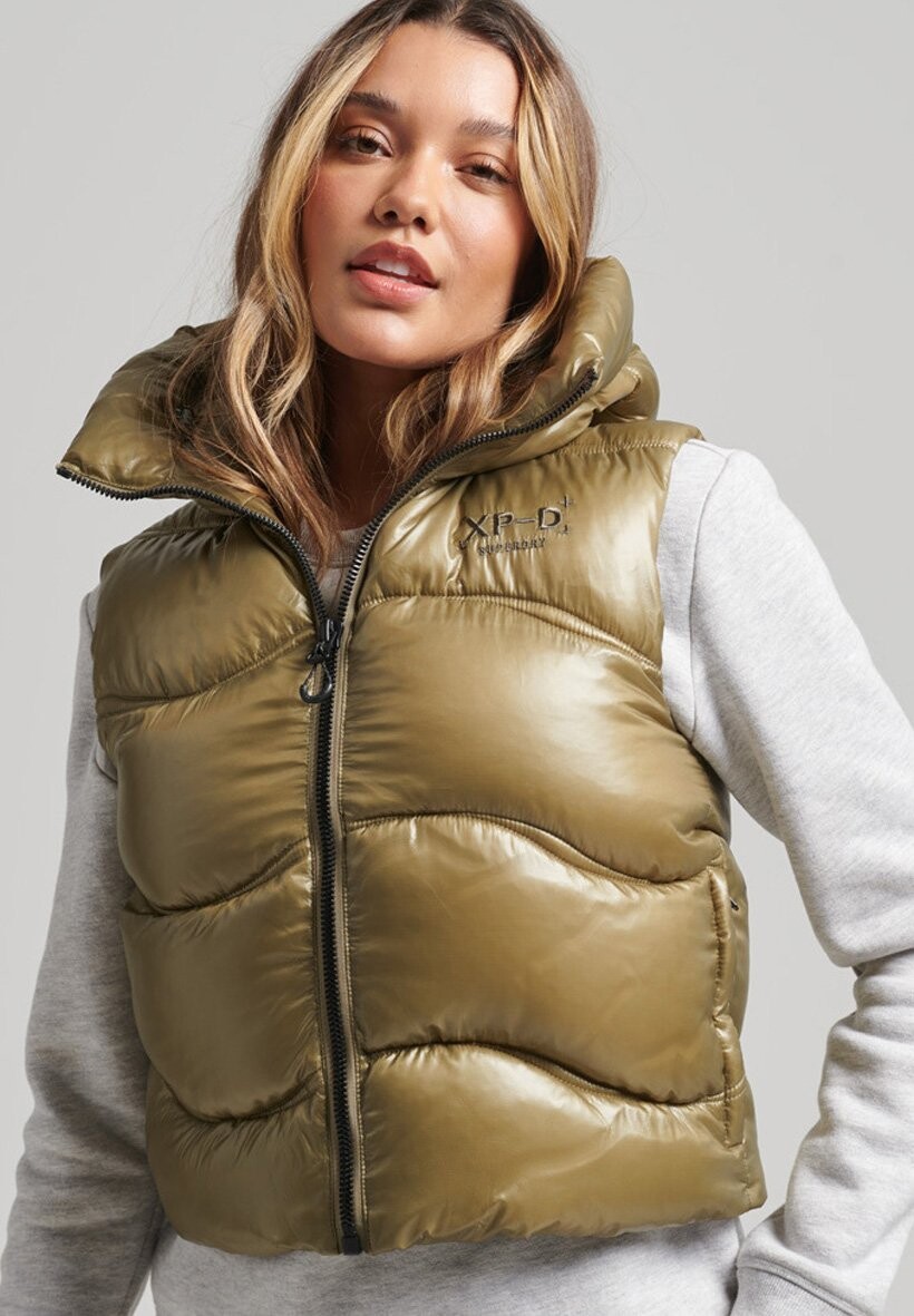 

Жилет Superdry, пыльно-оливковый, Зеленый