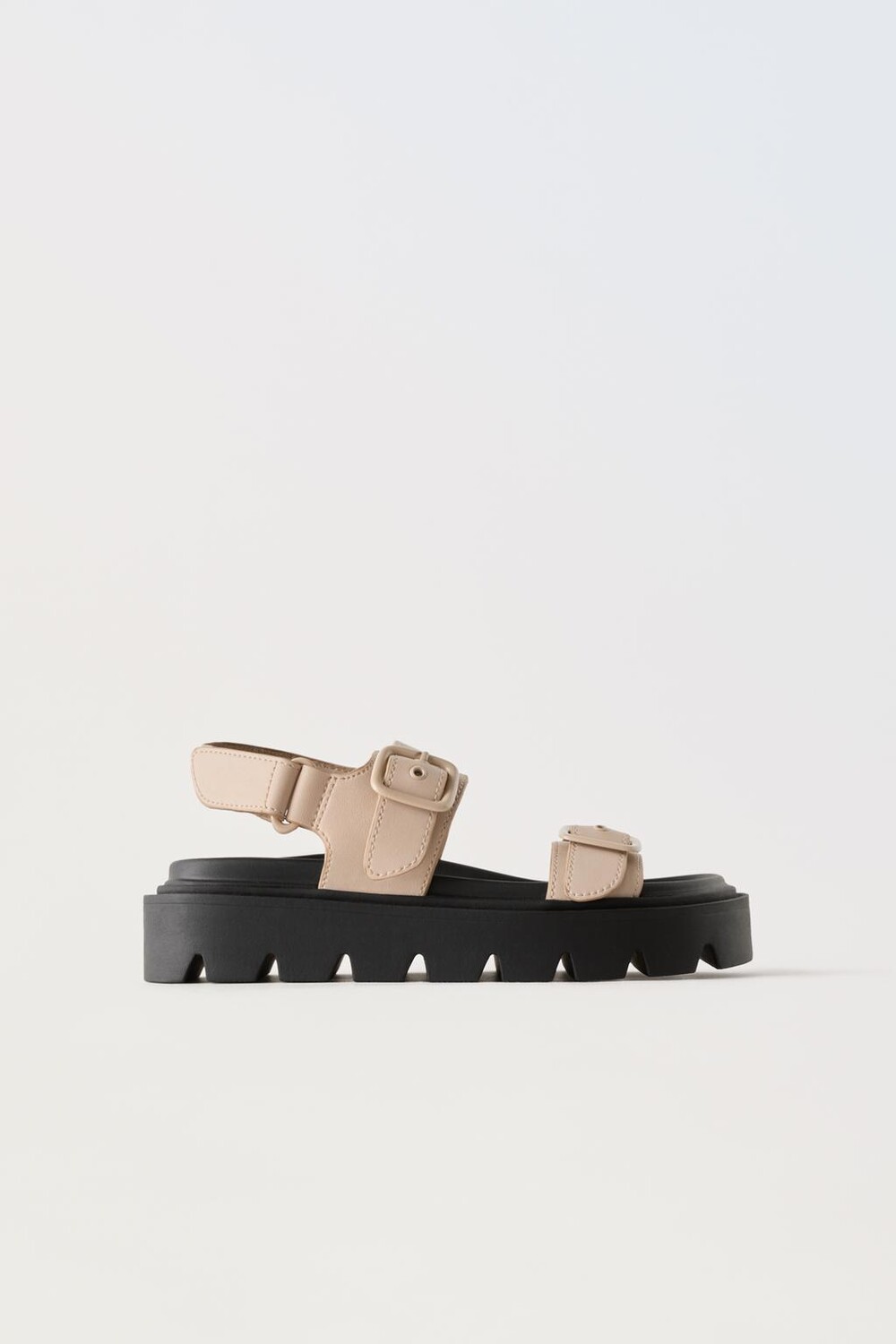 

Спортивные сандалии с пряжками ZARA, экрю-белый