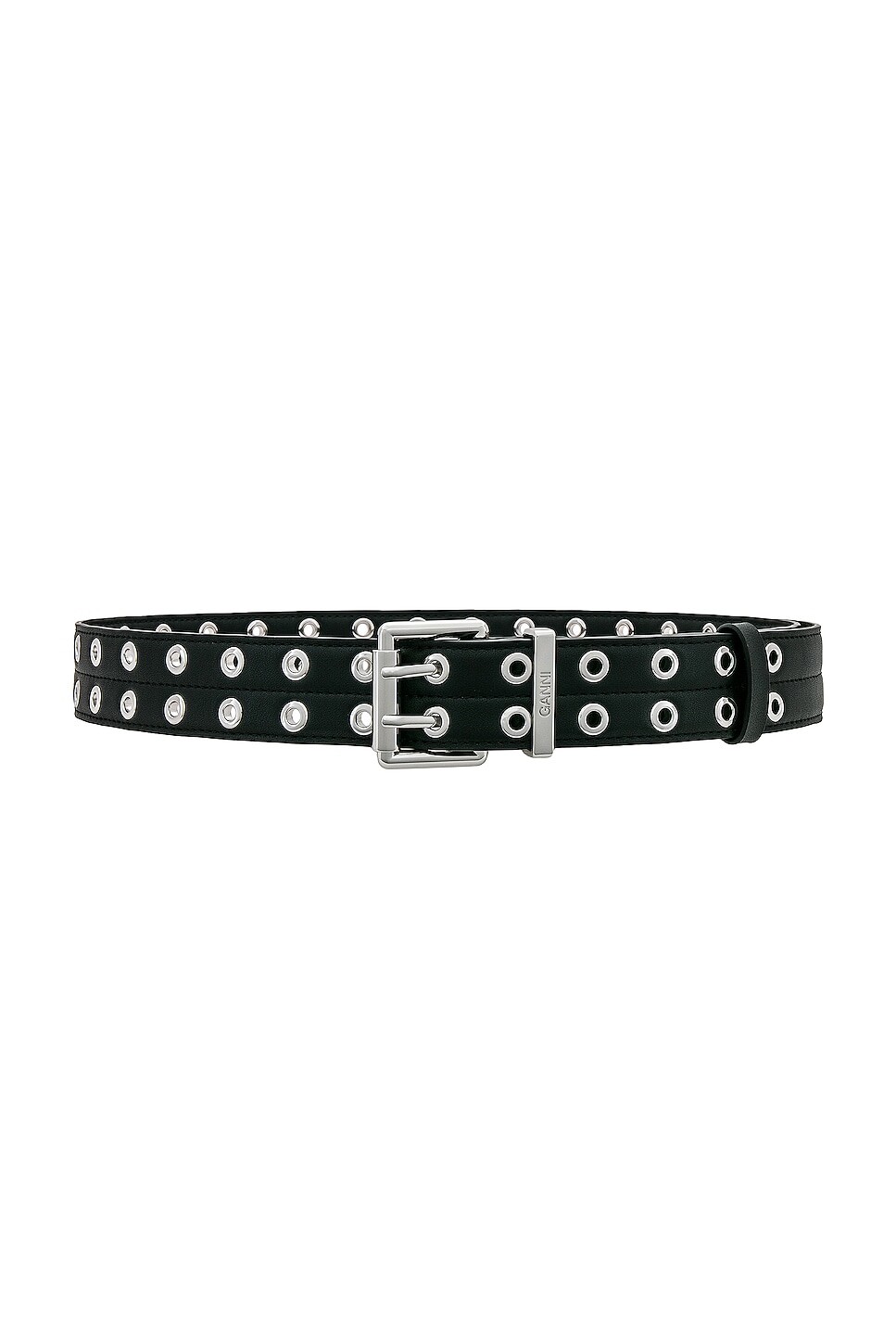 

Ремень Ganni Double Eyelet, черный