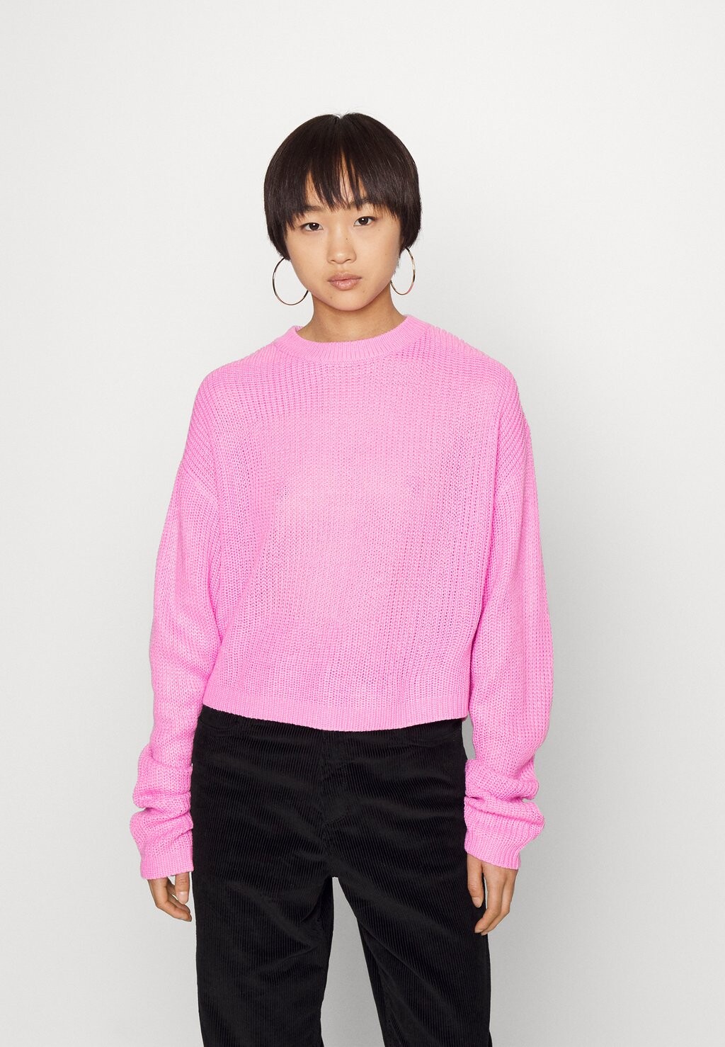 

Свитер ONLY Onlmalavi Cropped Pullover, бегония розовая, Розовый