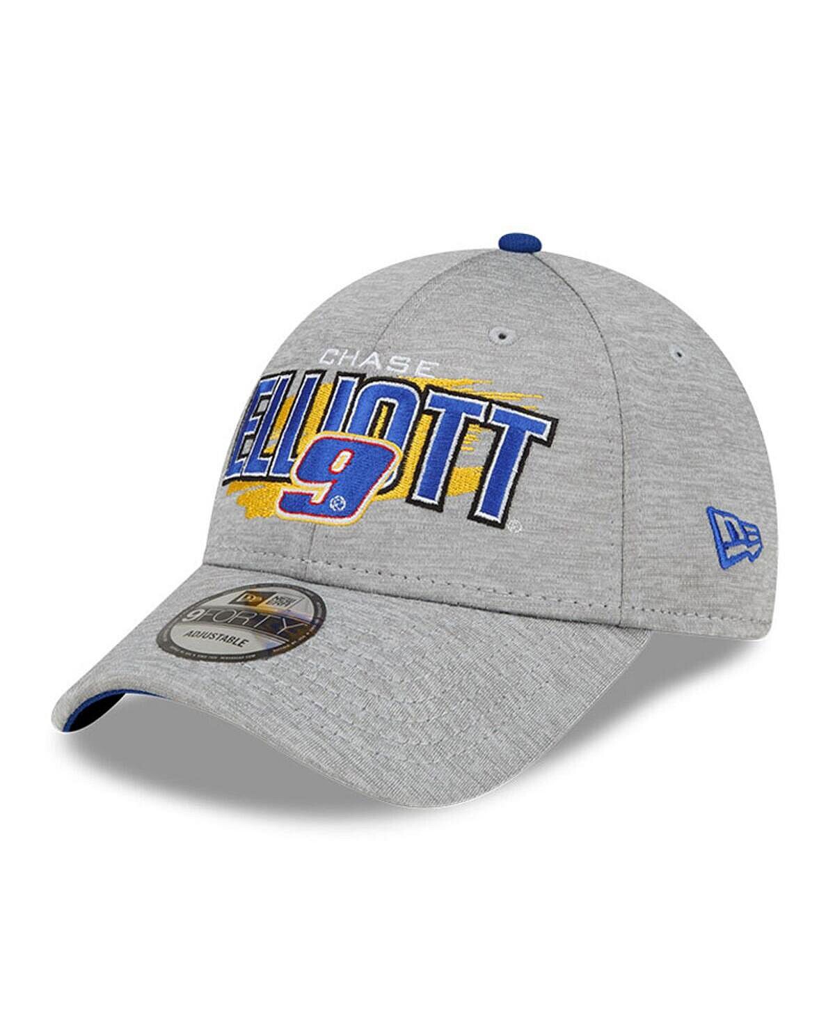 

Мужская серая регулируемая шляпа Chase Elliott Name Splash 9FORTY Snapback New Era