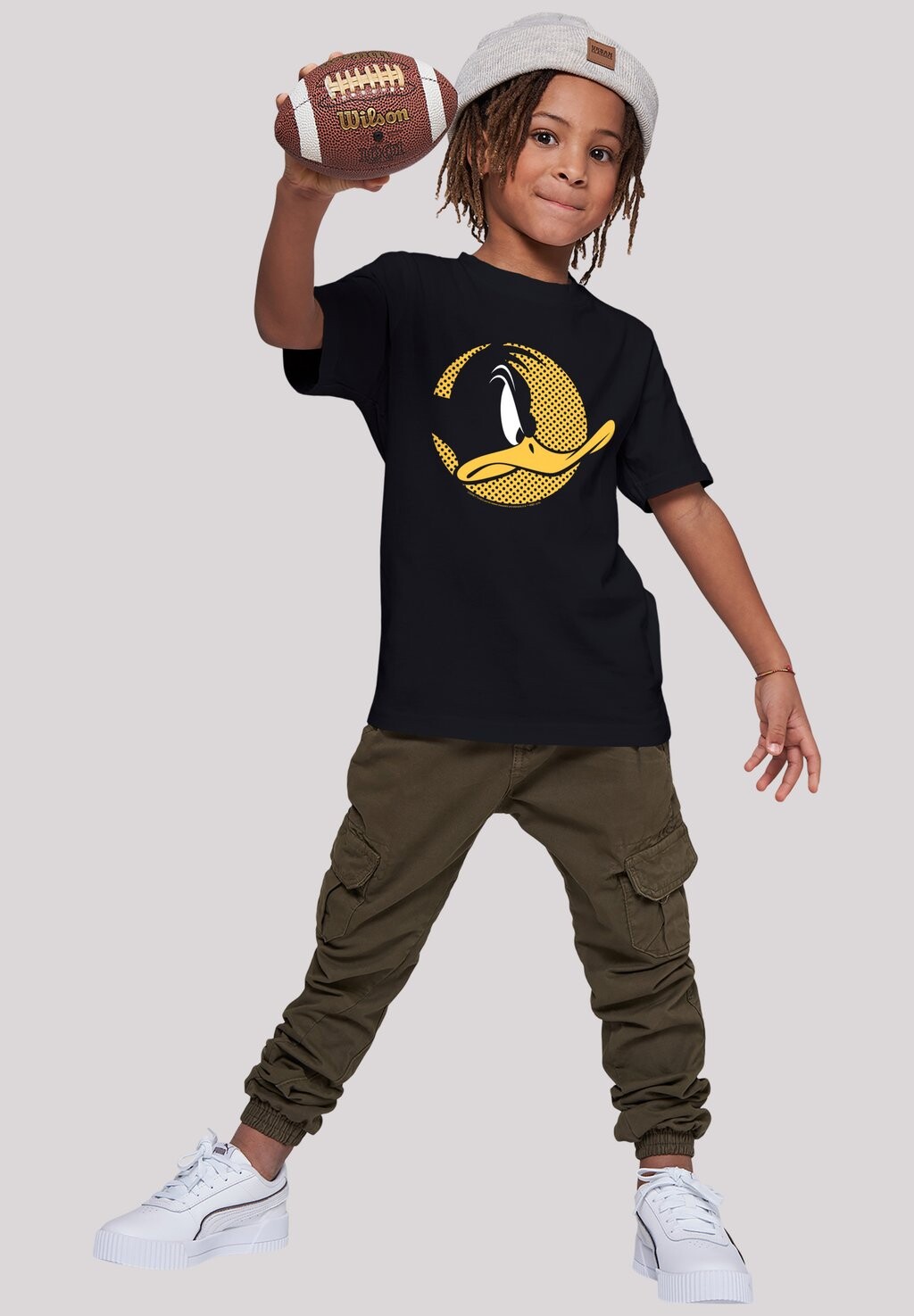 

футболка с принтом Looney Tunes Daffy Duck Dotted Cartoon Logo F4NT4STIC, черный