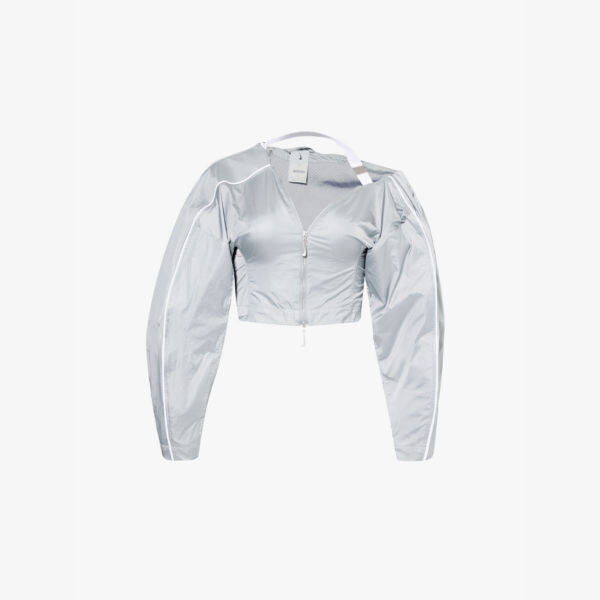 

Куртка свободного кроя с фирменным принтом и открытыми плечами Nike X Jacquemus, белый