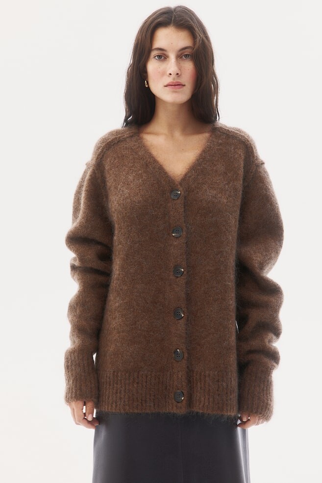 

Кардиган из смеси мохера H&M, коричневый