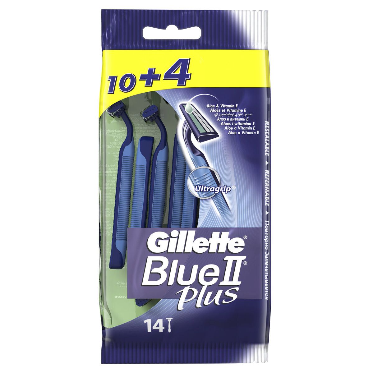 

Gillette, Blue II Plus, бритвы, 14 шт