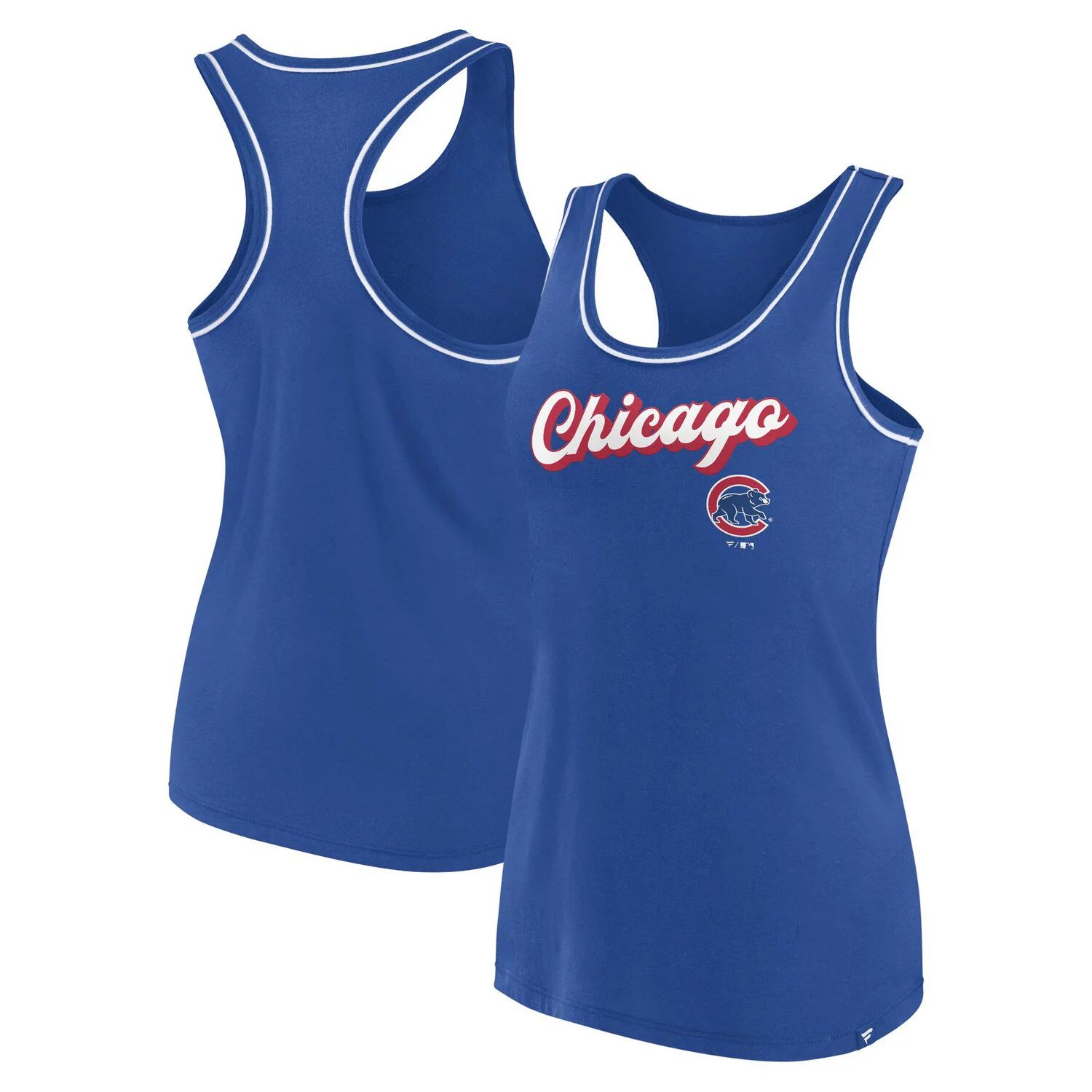 

Женская майка Fanatics с фирменным логотипом Royal Chicago Cubs и логотипом Racerback Fanatics