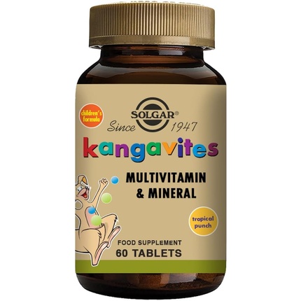 Solgar Kangavites Tropical Punch Мультивитаминные и минеральные жевательные таблетки 60 таблеток solgar kangavites таблетки жевательные с витаминами и минералами со вкусом тропических фруктов 60 шт